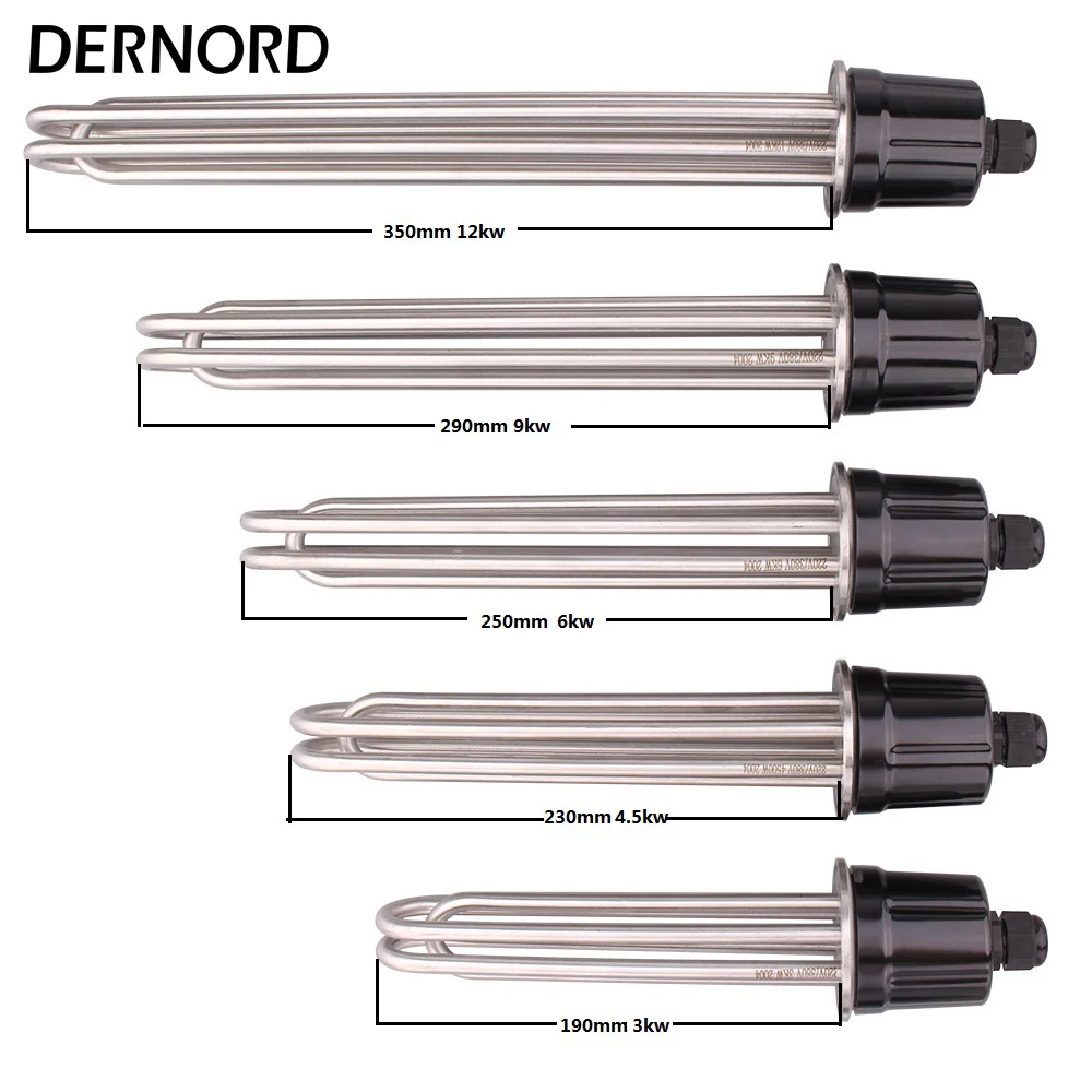 Tubular Heater DERNORD 2 Inches Tri-Clamp SUS304 3/4.5/6/9/12kw Immersion Water 220V 380V