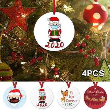 

5 PCS Cute Christmas Tree Ornament Comes with Satin Ribbon Tree Decoration for Home _WK