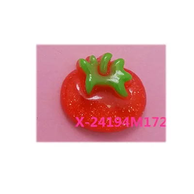 100 шт Имитационные блестящие помидоры в форме клубники Chili с плоской задней поверхностью, декоративные кабошоны для рукоделия, аксессуары для телефона для скрапбукинга - Цвет: tomato