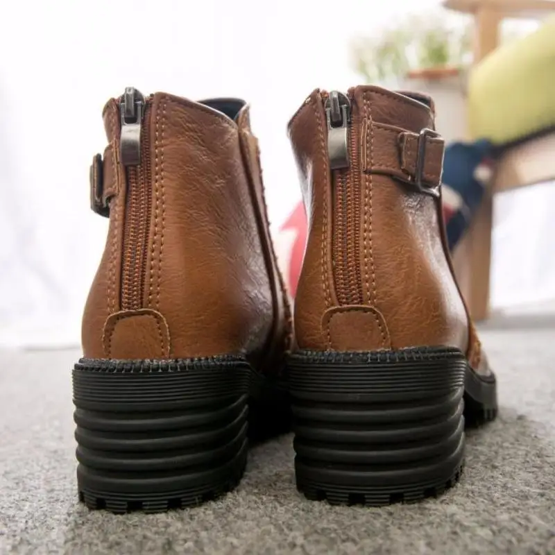 Dwayne/Новинка года; осенние женские тонкие ботинки на высоком каблуке; женская обувь на квадратном каблуке; женские модные ботильоны на молнии сзади; Размеры 35-43