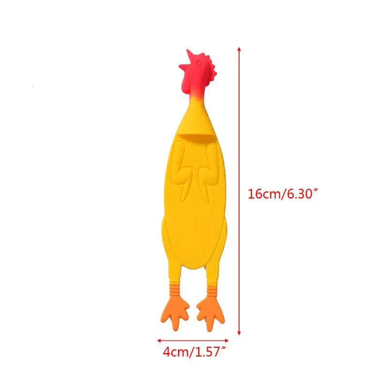 

Shrilling Screaming Chicken Silicone Bookmarks Creative Book Marker Stationery N58E