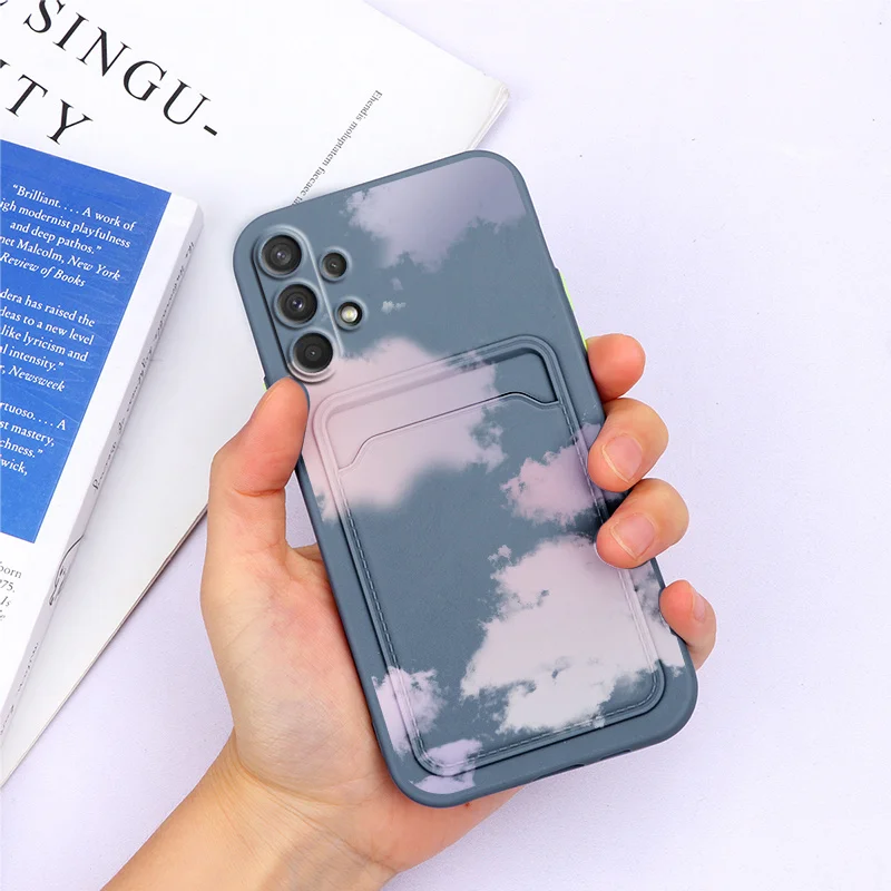 For Samsung A32 4G 6.4'' Case Flower Silicone TPU Back Cover For Samsung A32 5G 6.5'' A 32 a32 Wallet Cover Card Holder Fundas samsung silicone Cases For Samsung