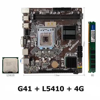 

G41 Desktop Motherboard For Intel Cpu Set With Quad Core 2.33G Cpu L5410 + 4G Memory Computer Mainboard Assemble Set