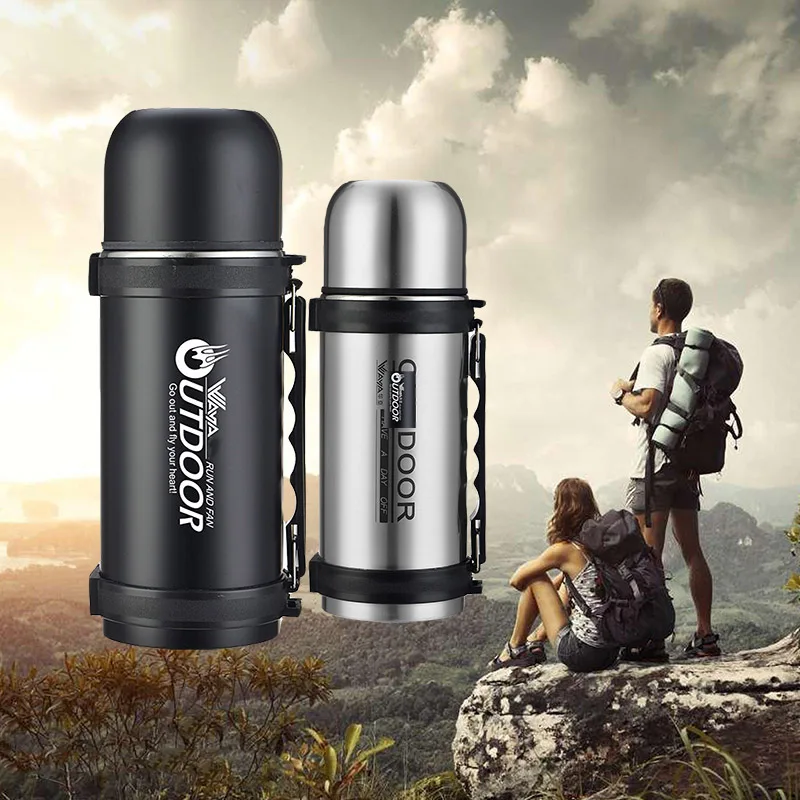 

Large Capacity Thermos Cup Hiking Camping Travel Sports Thermos Portable Cup Stainless Steel 1L Leakproof Vacuum Cups