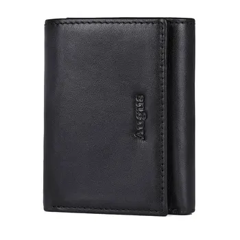 

Augus Vintage Leather Men RFID Wallet License Holder High Quality 100% Guarantee Real Leather Wallets Credit Card Case