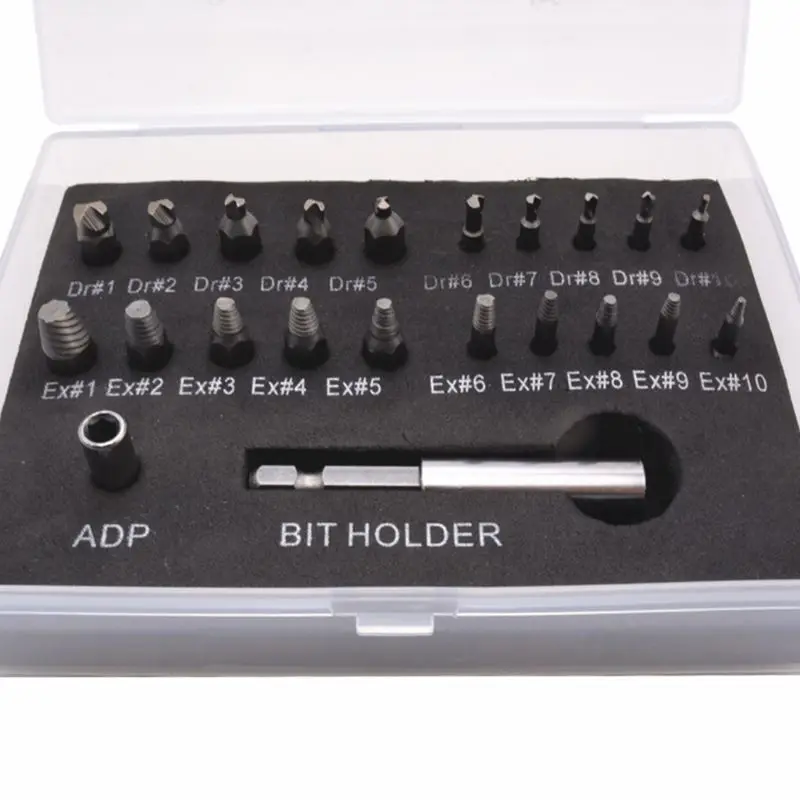 

22pcs Damaged Screw Extractor Remove Broken Bolt Screw Remover Socket Adapter