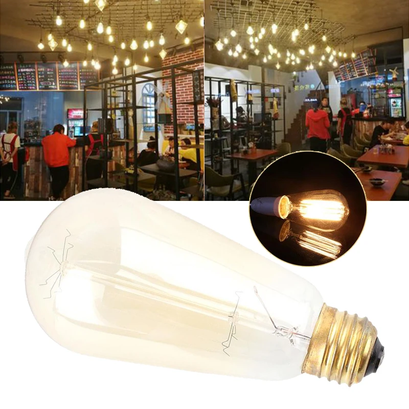 Яркий Ретро E27 840W Тип Эдисона Вольфрамовая Лампа накаливания Droplight AC120V