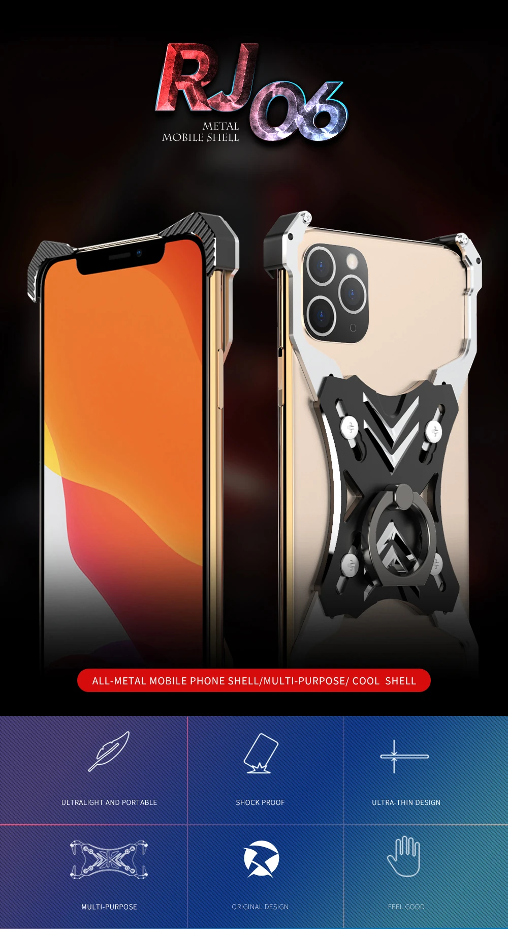 Для Apple iphone 11 Pro Max X XS XR MAX 6S 7 8 Plus чехол 3D алюминиевая металлическая рамка кольцо держатель Броня защитный задний Чехол для телефона