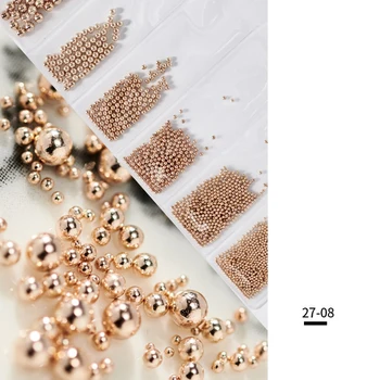 

RBAN NAIL 1 Bag Nail Decorations Mini Round Rhinestones Silver Rose Gold Studs DIY Tool Manicure Nail Studs Nail Art Charm