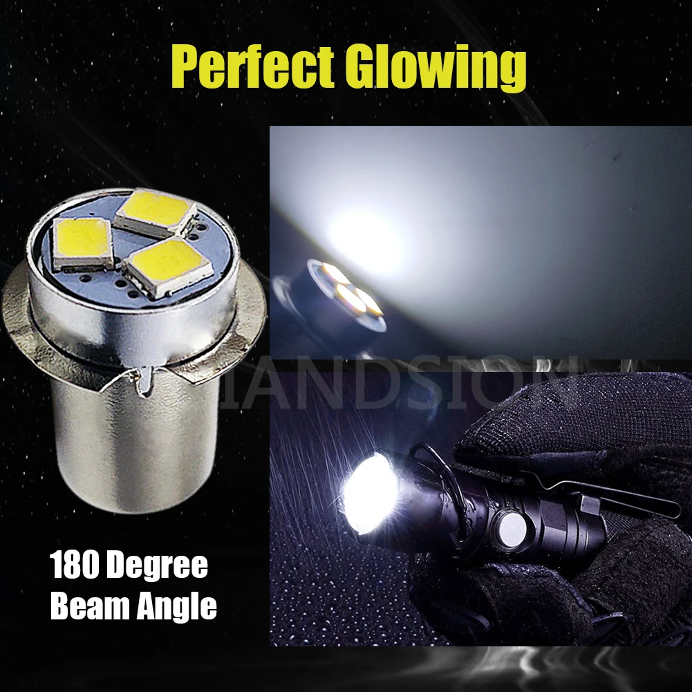 P13.5S PR2 E10 LED Flashlight Bulb Lamp 3V 6V 12V Led Bulb Replacement 3030 3smd Torch 3 Volt Screw Lighting 6000K 2pcs led lights led bulbs