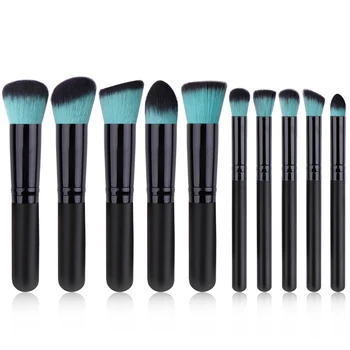 

10 Pcs Makeup Brushes Set Cosmetics Makeup Tool Powder Eyeshadow Cosmetic Set Mini Black Green