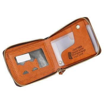 

2020 New Fashion Men Leather Buckle Dollar Wallet Pressure Change Creative Men's Wallet Short Slim Purses Money Clip