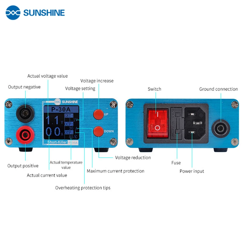 SUNSHINE P-30A 고품질 쇼트 킬러, 휴대폰 및 컴퓨터 단락 오류 감지, 빠른 위치