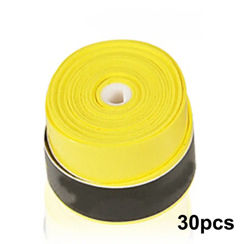 yellow 30pcs 20 шт 30 шт противоскользящая мягкая впитывающая пот дышащая теннисная ручка для ракетки ракетка для бадминтона лента обмоточная - Цвет: yellow 30pcs
