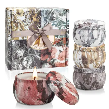 

5set/lot Potpourri Scented Candle Natural Plant Essential Oil Soybean Wax Aromatherapy Candle Flameless Birthday Gift