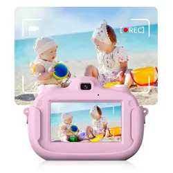 Цифровая детская камера 3 дюймов сенсорный экран двойной объектив Мультфильм фотография подарок на день рождения GK99