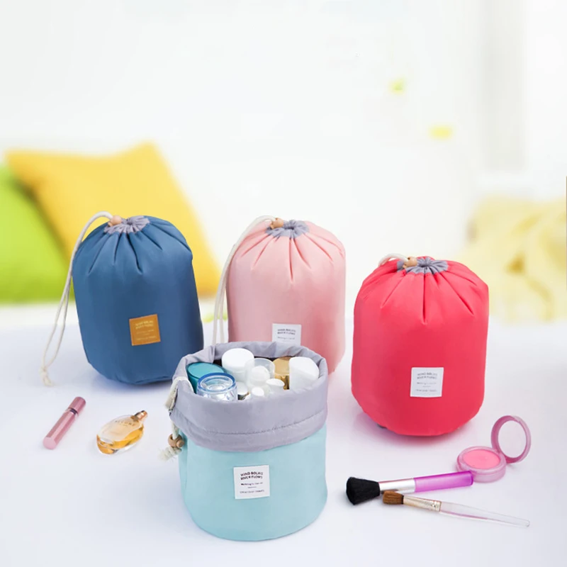 

Multifunction Waterproof Barrel Travel Cosmetic Bag Cosmetic Bag Nylon Wash Bag Dressing Box Storage Toiletry Bag Large Capacity