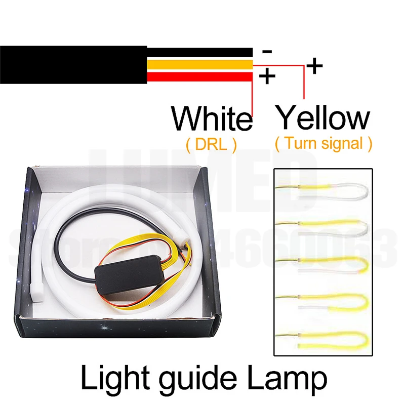Гибкий Дневной светильник, мягкий светодиодный автомобильный светильник, мотоциклетная направляющая лампа, белая полоса, желтый указатель поворота, светильник s Белый DRL 30 см 45 см 60 см