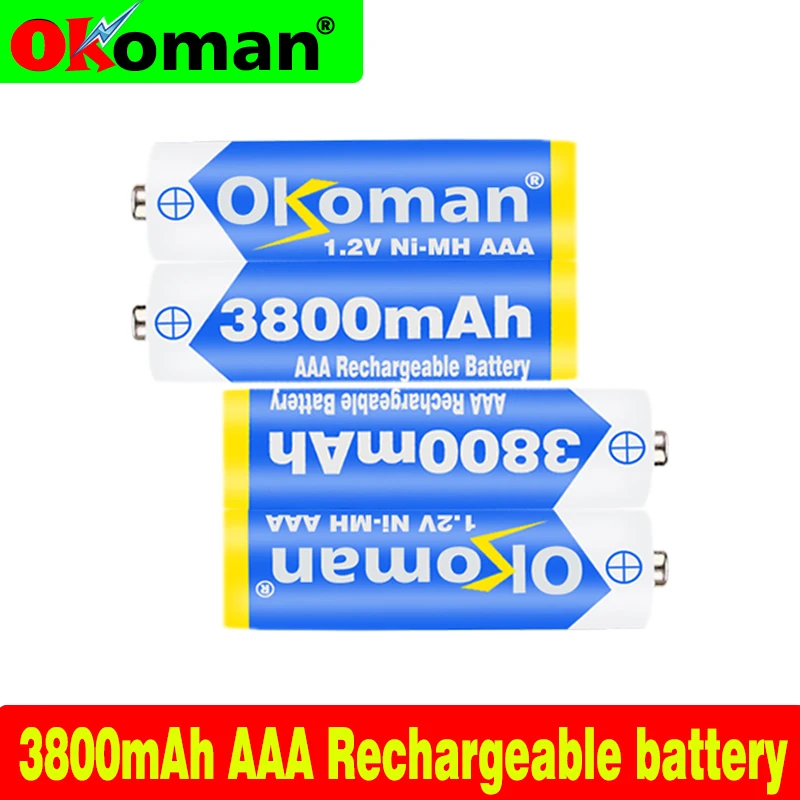 2020 1 2 v Ni-MH AAA батарея 3A 3800mAh аккумуляторная aaa rechargea для фонарика игрушки |
