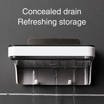 

Drain Suction Cup Easy Clean Home Double Layer Soap Dish Wall Mounted Storage Bathroom Accessories Box Holder Kitchen Tool Tray