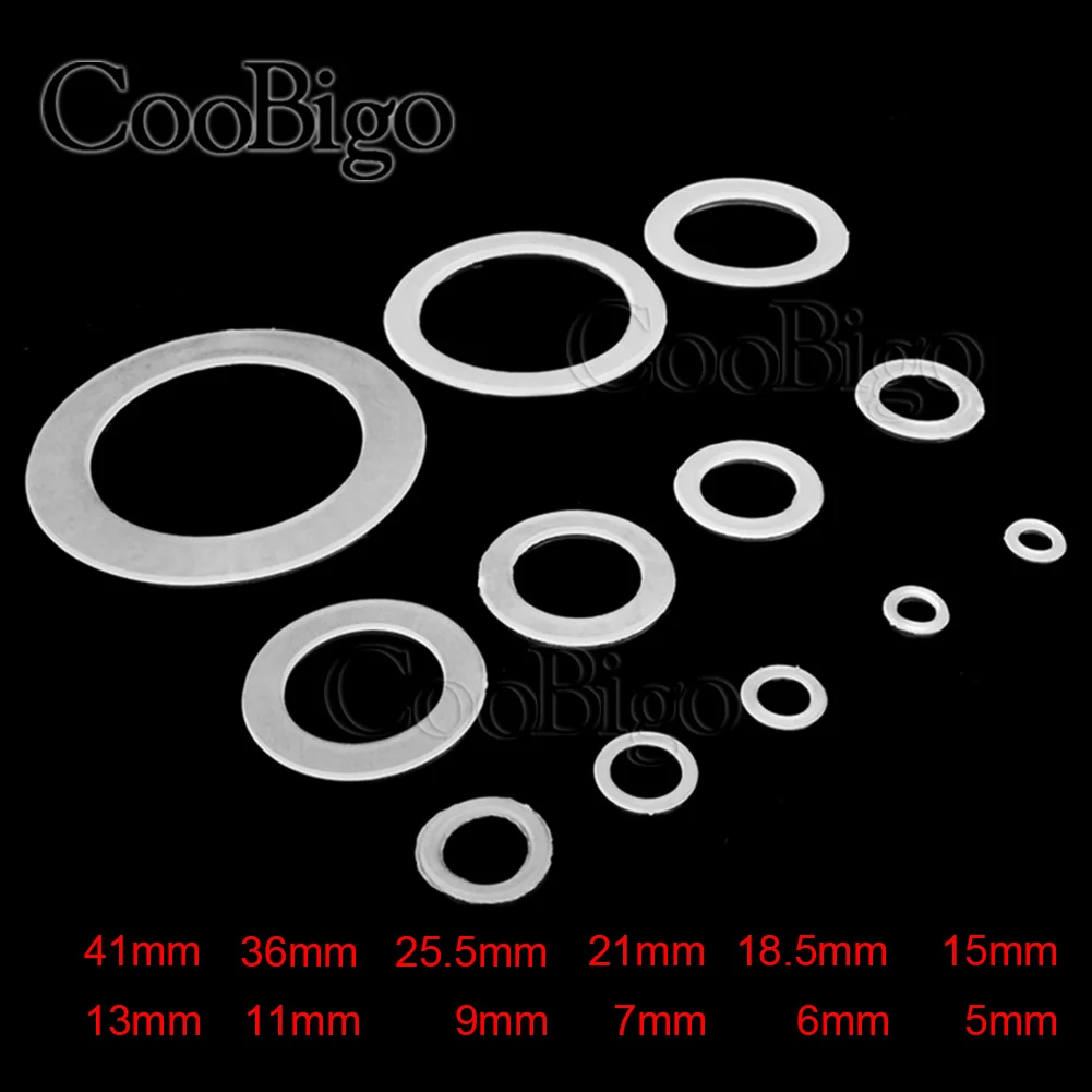 Eyelet grommet ring 100pcs gasket rings nylon clear washer shim spacer seals washer insulating eyelets O-Ring flat plastic M5~M41