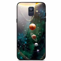 Tempered Glass Hard Back Case with Protective Cover - Galaxy A6 Plus (Army green)