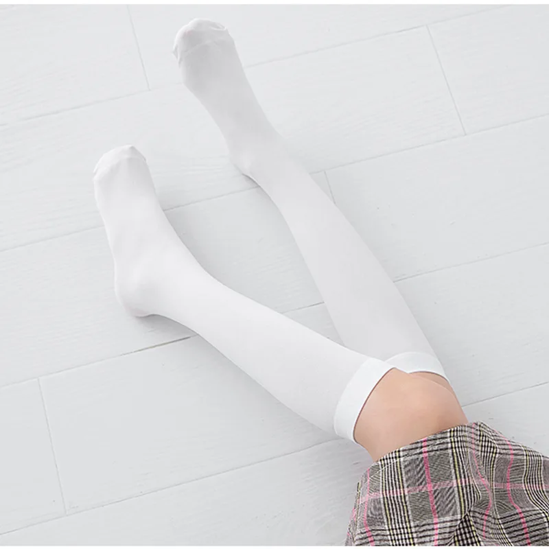 1Pair Girls Long Knee Socks Women Stockings Sexy Fashion Autumn Winter Warm Over Knee Nylon Solid Color Long Thigh High Socks