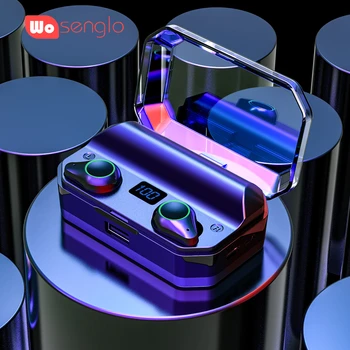 

Wireless HiFi Stereo Bluetooth 5.0 Earbud Digital Display IPX7 Waterproof Earphone HD Mic Call 7000mAh Charging Box Headphone 6D