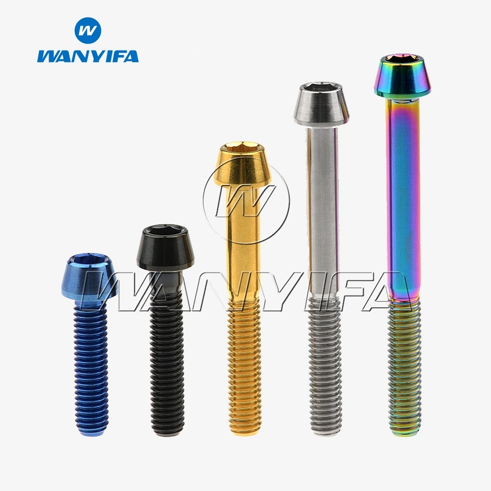 Титановый болт Wanyifa M5 x 9 16 18 20 25 30 35 40 45 50 55 60 мм шестигранный ключ коническая
