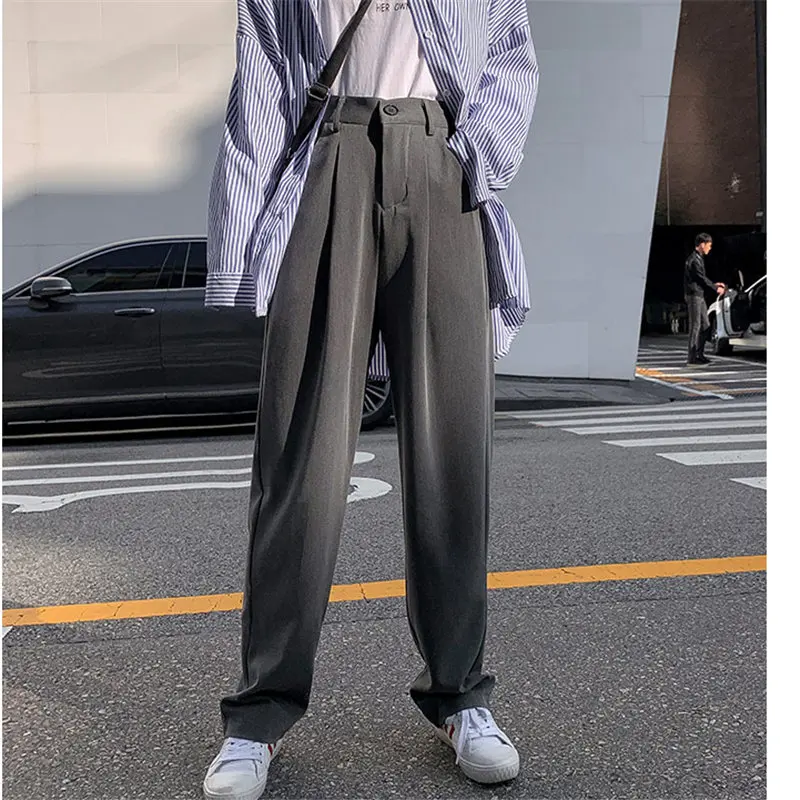 HziriP 2020 Chic Loose Solid Slim Full Length Wide Leg Pants Plus Size Fashion Straight Brief Slender Casual High Waist Women HziriP 2020 Chic Loose Solid Slim Full Length Wide Leg Pants Plus Size Fashion Straight Brief Slender Casual High Waist Women