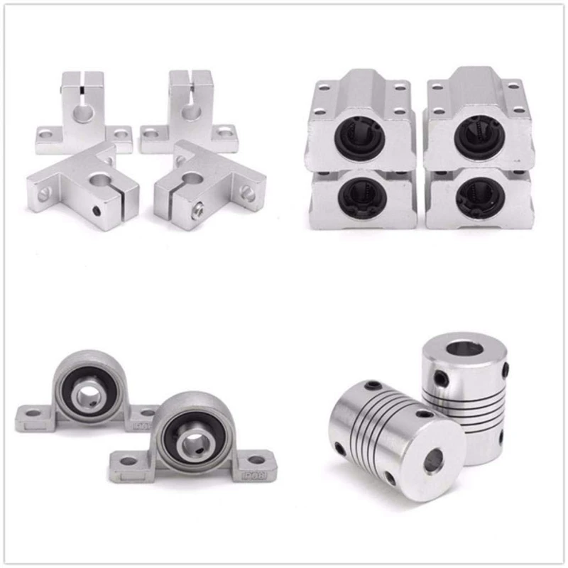 AABB-15Pcs 400 мм оптическая ось направляющие корпуса подшипников Линейные рельсовые вала опорные Винты Набор