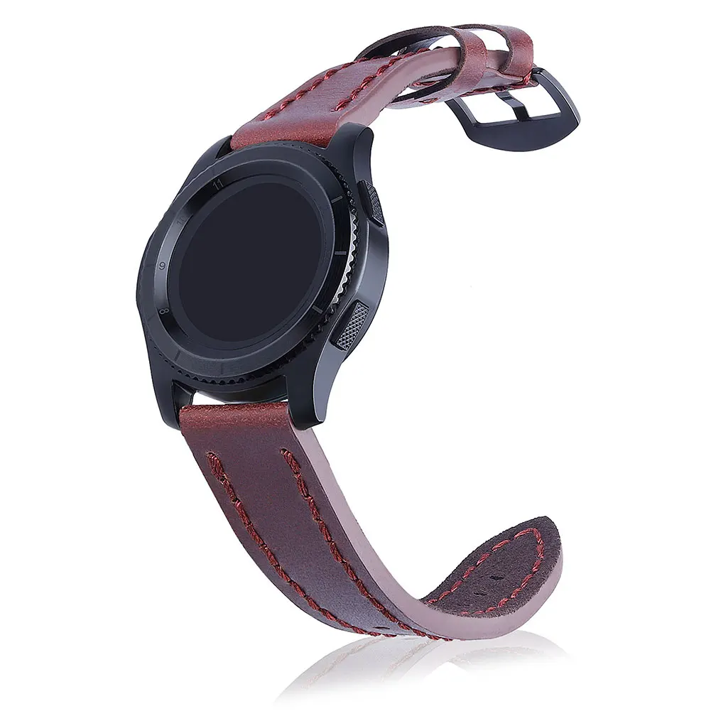 Кожаный 22 мм Универсальный браслет ремешок для samsung Gear2 R380 Замена ремня быстроразъемный ремешок для huawei Watch 2 Classic