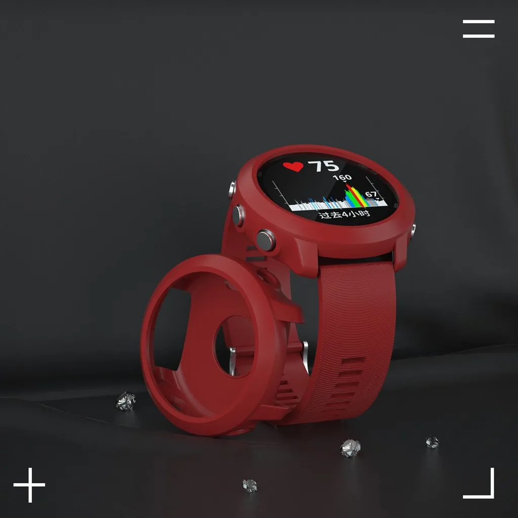 #45 сменный силиконовый тонкий Чехол-ремешок для часов Garmin Forerunner 645 Music / 245 245M