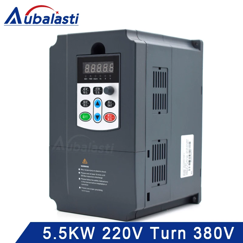 

Aubalasti Inverter 5.5KW Single Phase 220V Turn 3 Phase 380V Current 26A for CNC machine