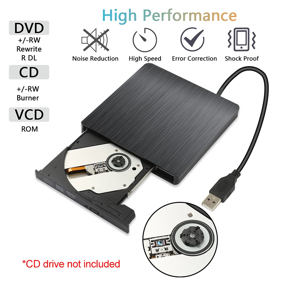 (Без привода) 5 Гбит/с USB 2 0 Внешний DVD CD-ROM RW проигрыватель оптические приводы чехол
