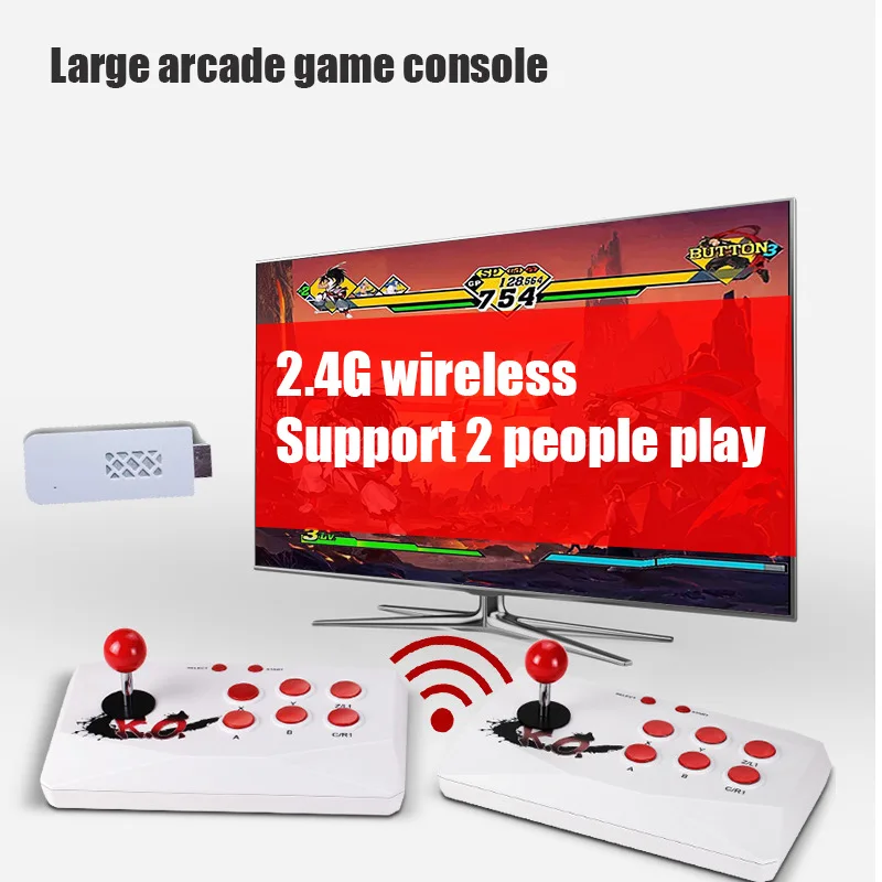 Wireless Arcade Video Game Console TF Card Extend Can Add Game HDMI-compatible Double Controller Game Player Built-in 1788 Games
