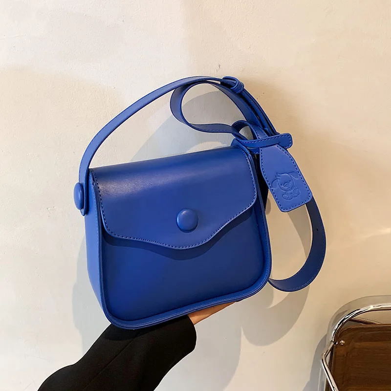 2022 Solid Color Thick Small PU Leather Crossbody Bags for Women Hit Summer Shoulder Bags  Ladies Handbags Luxury Designer Bag