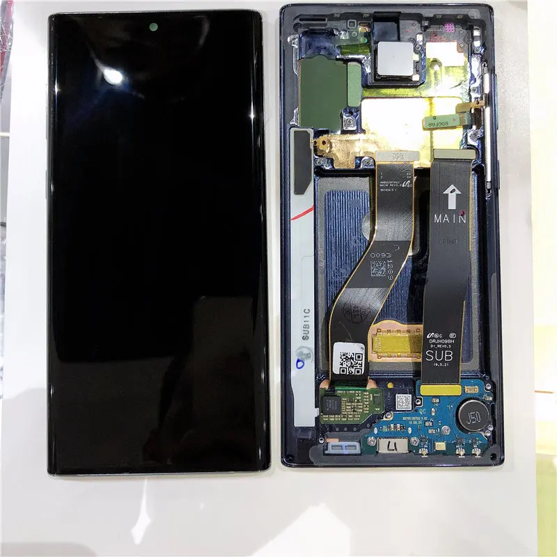 6," AMOLED для SAMSUNG Galaxy Note 10 ЖК-дисплей с сенсорным экраном с рамкой для SAMSUNG Note 10 lcd Note10 N970F N970U N970N N9700
