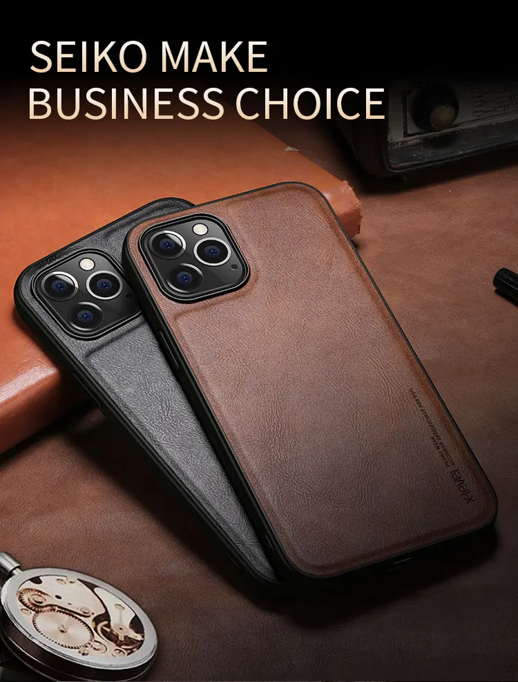 For IPhone 12 12 Pro 12 Max for IPhone 12 Pro Max Case X-Level Retro Leather Soft Silicone Edge Back Cover Case High Quality