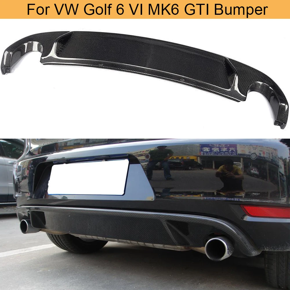Углеродное волокно Автомобильный задний бампер диффузор для Volkswagen VW Golf VI MK6 GTI