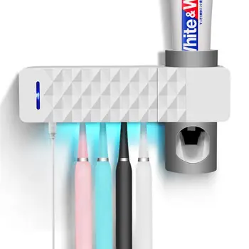 

Wall Mount UV Light Toothbrush Holder Sterilizer 110V 220V Auto Toothpaste Dispenser Home Cleaner Sterilize Bathroom Accessories
