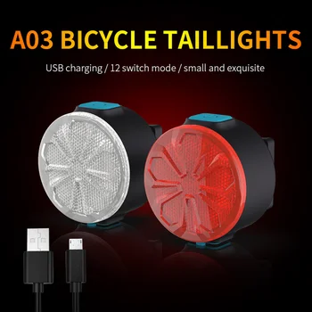 

2pcs Bicycle Light Safety Warning Light Waterproof Rear Tail Light LED USB Rechargeable Mountain Bike Cycling Light Tail lamp
