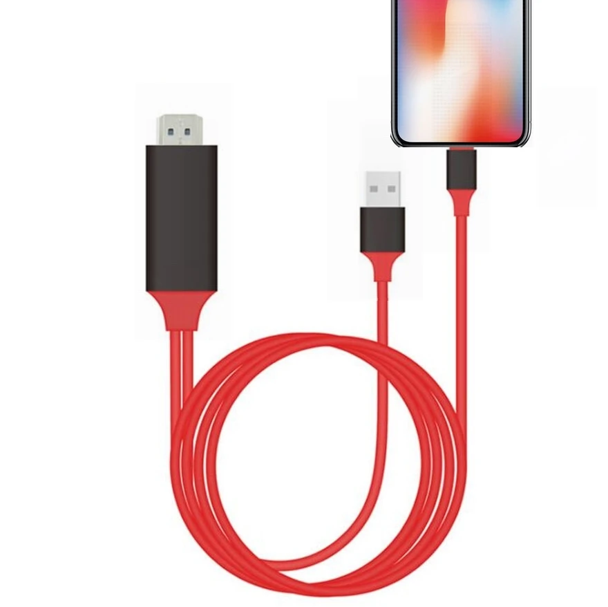 USB TYPE-C HDMI 케이블, HDTV 디지털 AV 컨버터 어댑터, 전원 케이블 포함, 삼성 안드로이드 아이폰용, 4K, 2M TYPE-C, 8 핀, 100 개