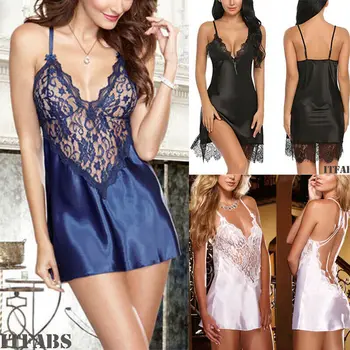 

Sexy Women Lace Robe Dress Babydoll Nightdress Nightgown Sleepwear