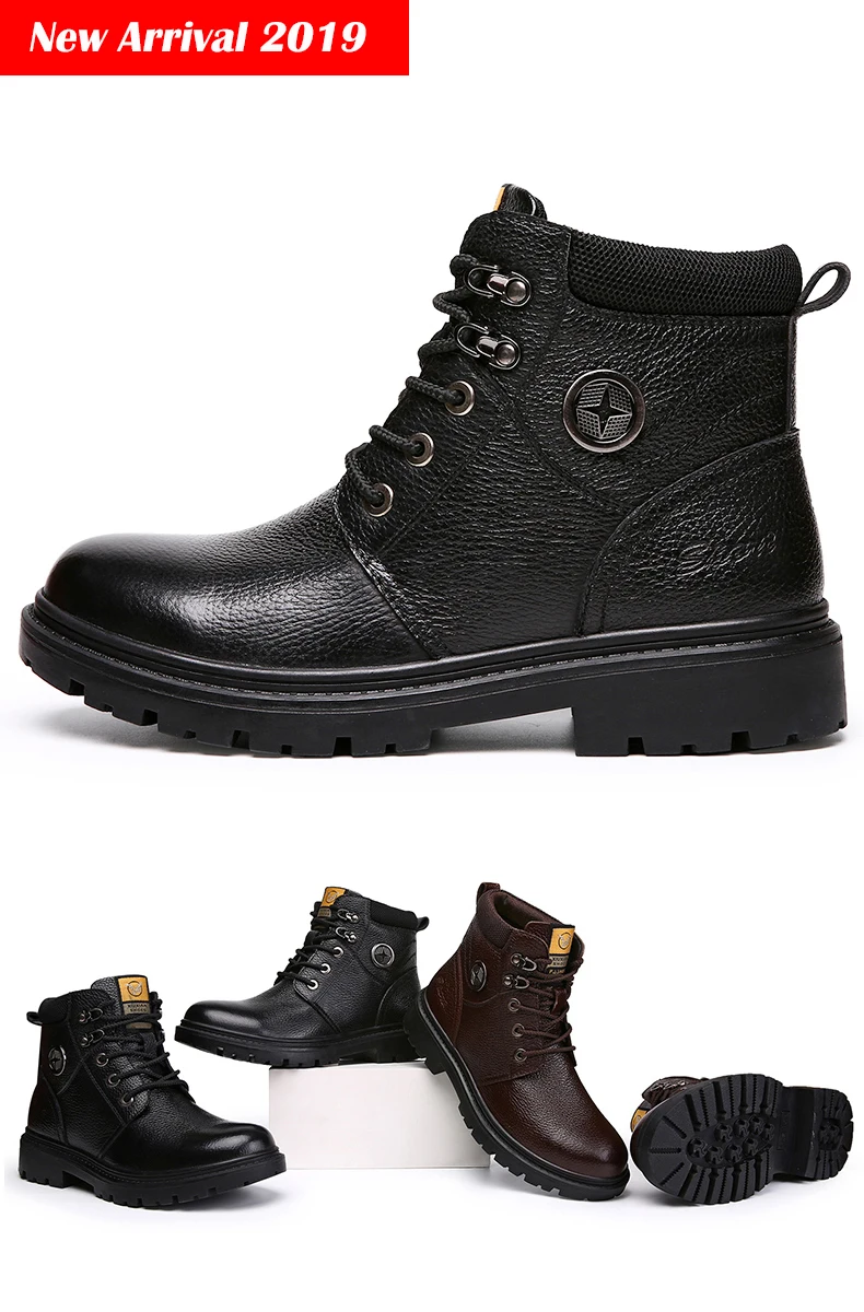 MVVT ботинки из натуральной кожи; мужские зимние ботинки из водонепроницаемого материала; безопасные зимние мужские ботинки в стиле милитари; Мужская зимняя обувь
