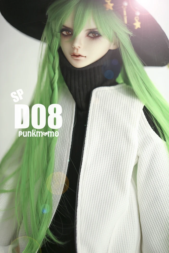 Новинка, парик для куклы BJD, зеленые длинные прямые волосы, натуральная бахрома, 1/3 MDD, дядюшка, 21-23 см, Модный Нежный парик, аксессуары для куклы