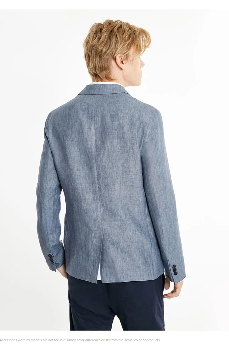 JackJones мужской льняной костюм куртка удобный блейзер мужская одежда 219108505