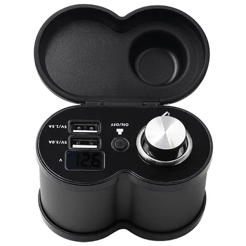 

Waterproof LED Dual USB Socket Motorcycle Charger Cigarette Lighter Dual USB Charger With Connector Cable Bracket For Motorcycle