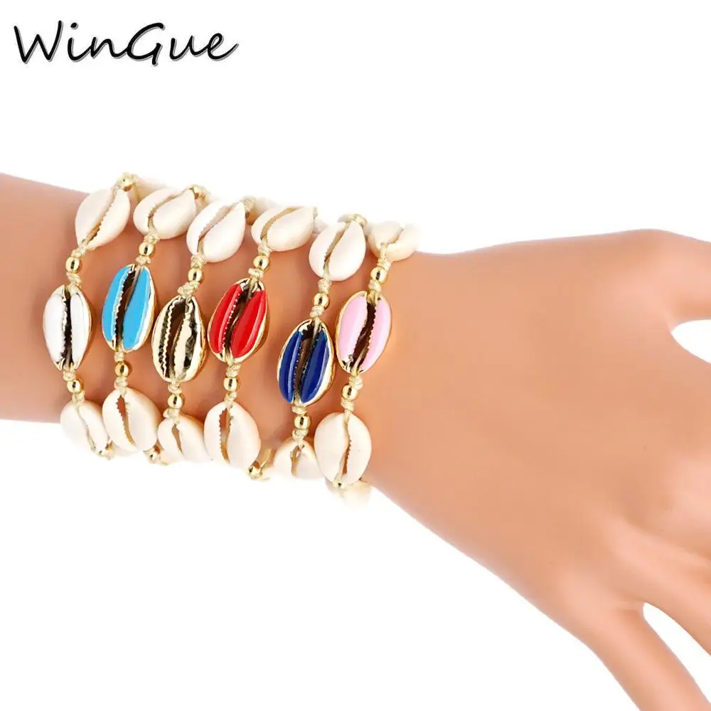 Natural Colorful Shell Bracelet Bracelets Summer Jewelry Bohemia Gold 2020 Women Fit MIYUKI | Украшения и аксессуары