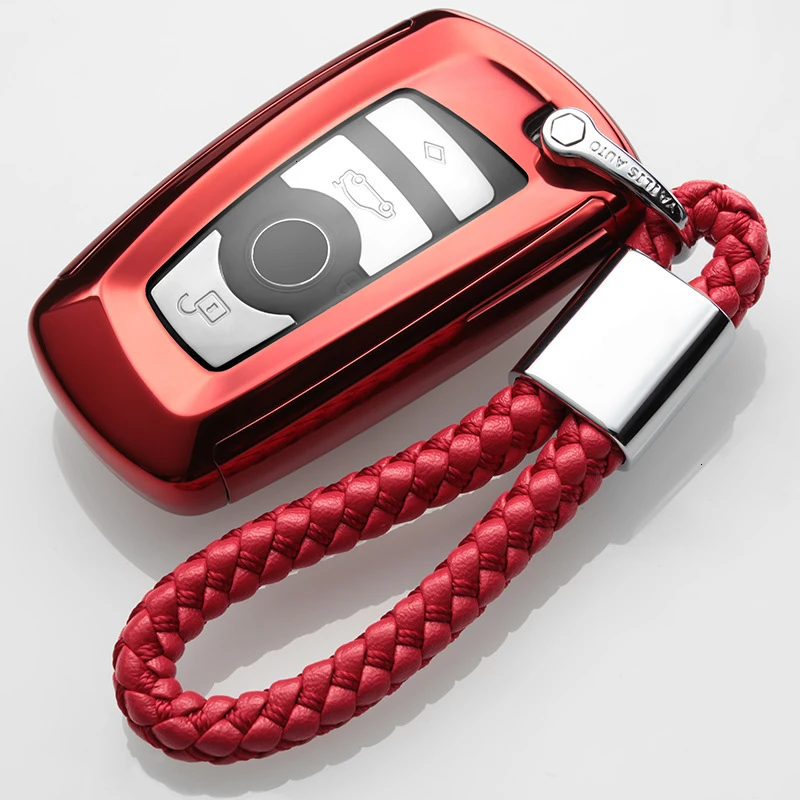 red with keychain2 Мягкий TPU чехол для автомобиля чехол КРЫШКА ДЛЯ 118i F30 7 серия E34 520 525 F10 F18 320i X3 X4 M3 M4 M5 E36 E90 автомобильный брелок для ключей с протектор KeyShell - Название цвета: red with keychain2